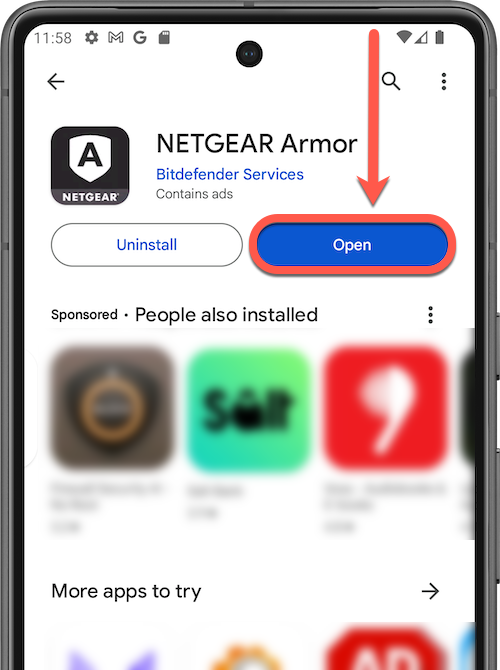 Open NETGEAR Armor Android