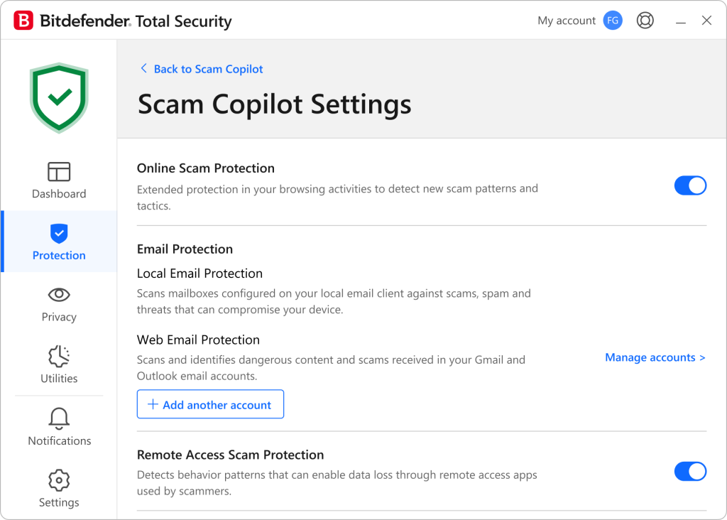 Scam Copilot Settings